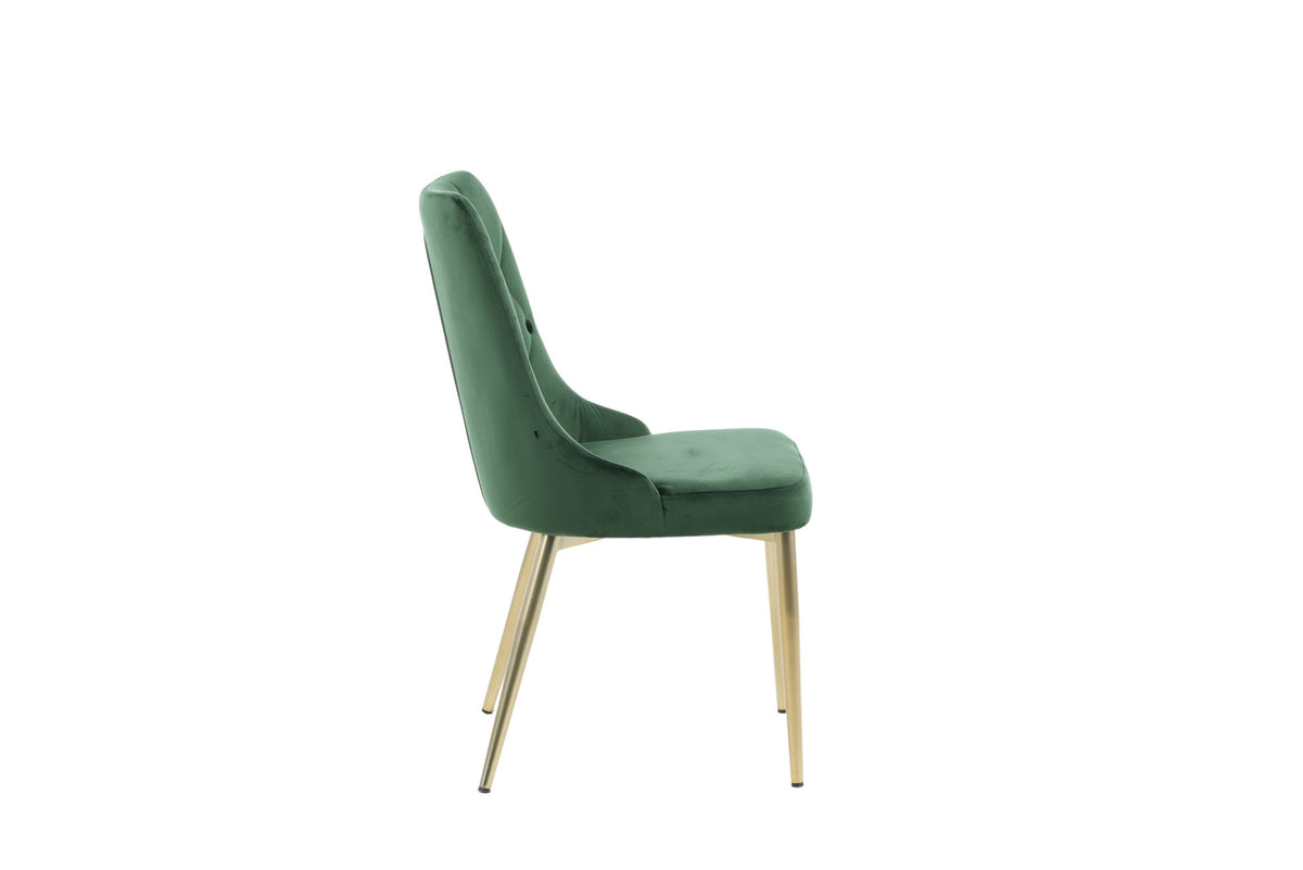 Velvet Lyx Stuhl in Grün präsentiert im Onlineshop von KAQTU Design AG. Stuhl ist von Venture Home