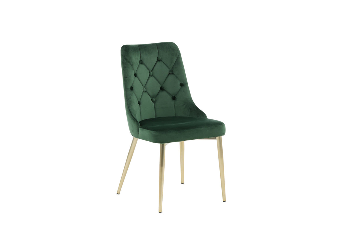 Velvet Lyx Stuhl in Grün präsentiert im Onlineshop von KAQTU Design AG. Stuhl ist von Venture Home