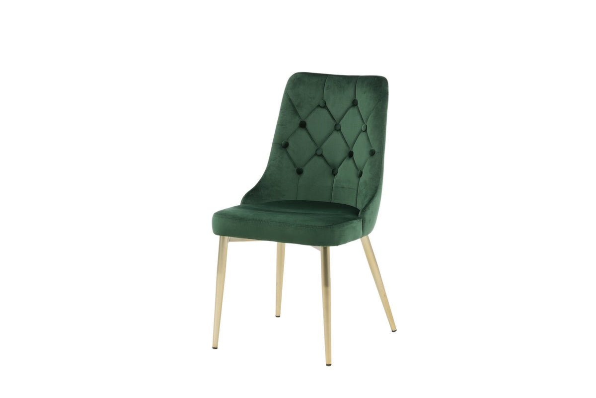 Velvet Lyx Stuhl in Grün präsentiert im Onlineshop von KAQTU Design AG. Stuhl ist von Venture Home