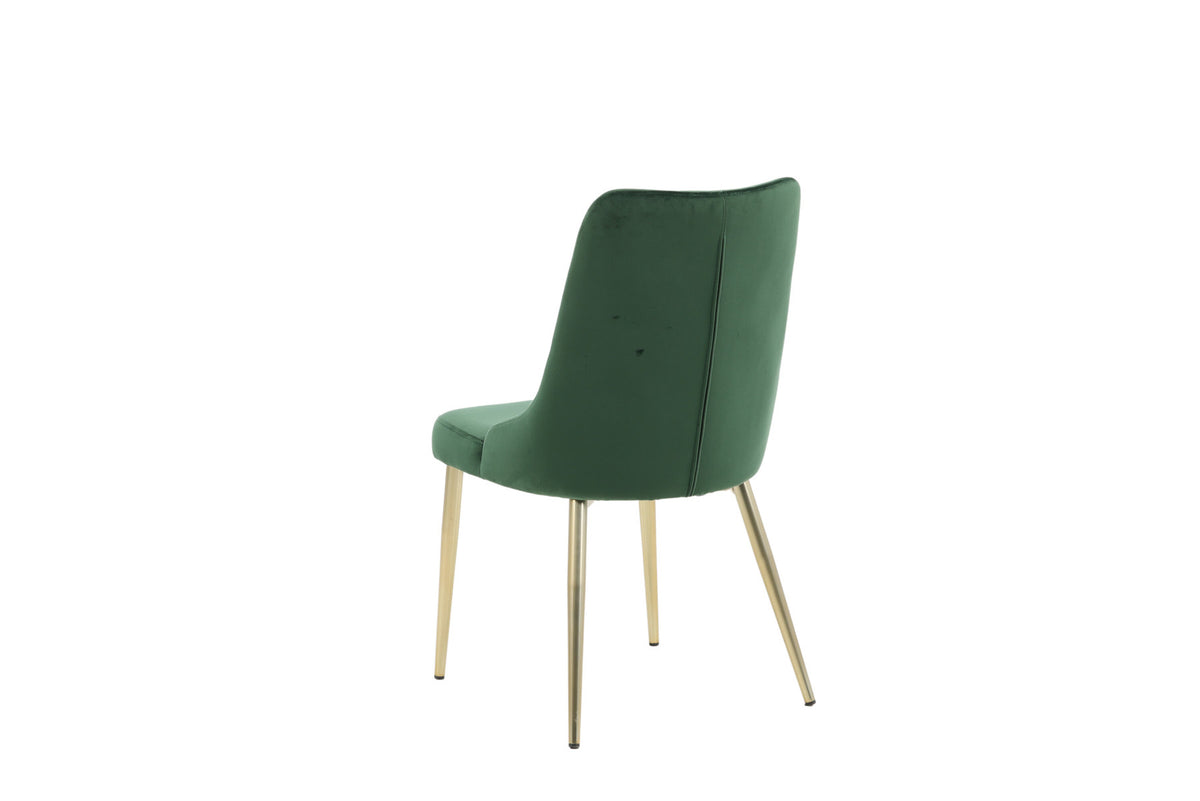 Velvet Lyx Stuhl in Grün präsentiert im Onlineshop von KAQTU Design AG. Stuhl ist von Venture Home