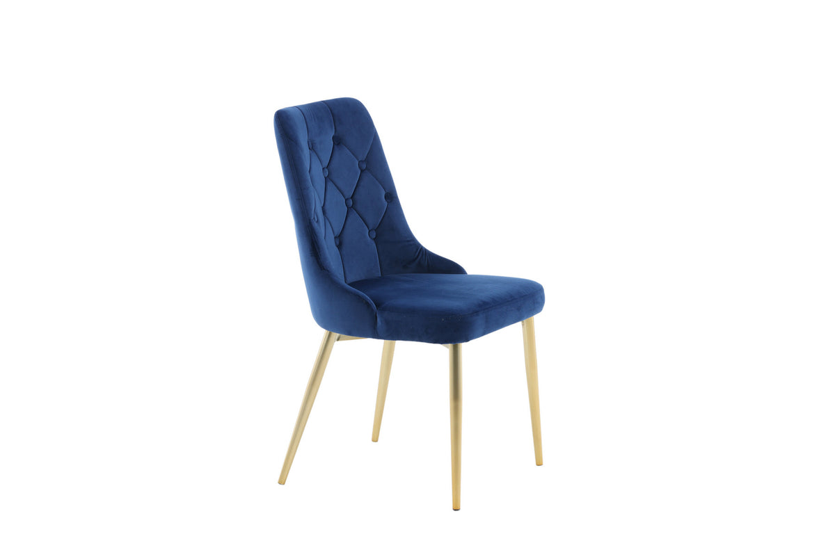Velvet Lyx Stuhl in Blau präsentiert im Onlineshop von KAQTU Design AG. Stuhl ist von Venture Home