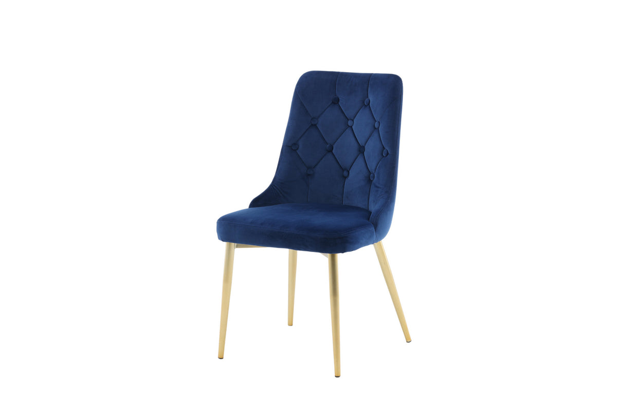 Velvet Lyx Stuhl in Blau präsentiert im Onlineshop von KAQTU Design AG. Stuhl ist von Venture Home