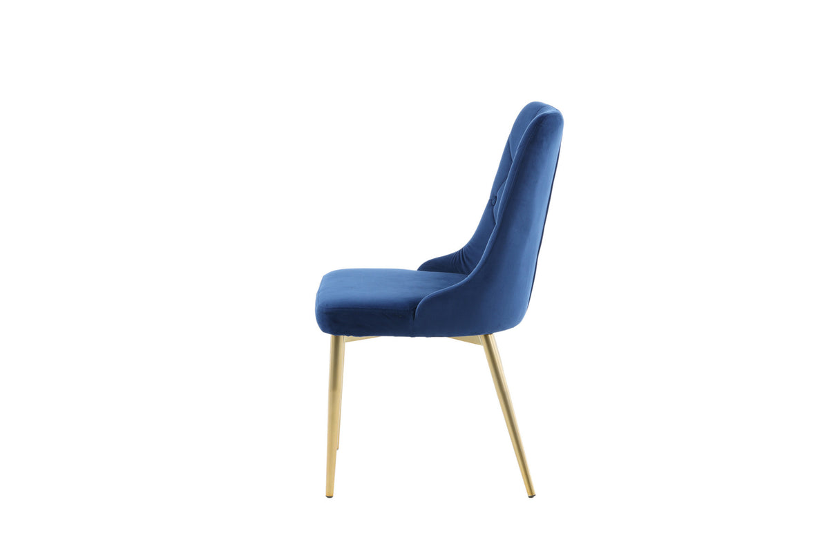 Velvet Lyx Stuhl in Blau präsentiert im Onlineshop von KAQTU Design AG. Stuhl ist von Venture Home