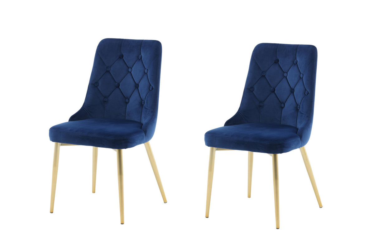 Velvet Lyx Stuhl in Blau präsentiert im Onlineshop von KAQTU Design AG. Stuhl ist von Venture Home