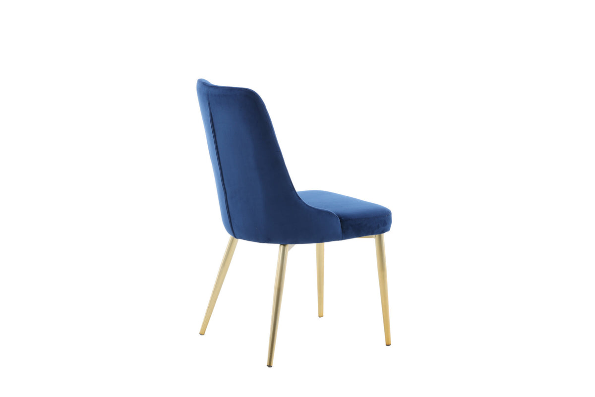 Velvet Lyx Stuhl in Blau präsentiert im Onlineshop von KAQTU Design AG. Stuhl ist von Venture Home