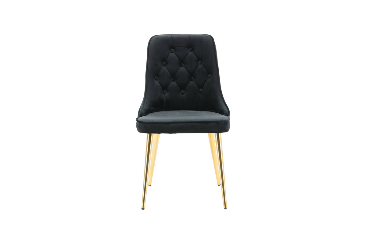 Velvet Lyx Stuhl in Schwarz präsentiert im Onlineshop von KAQTU Design AG. Stuhl ist von Venture Home