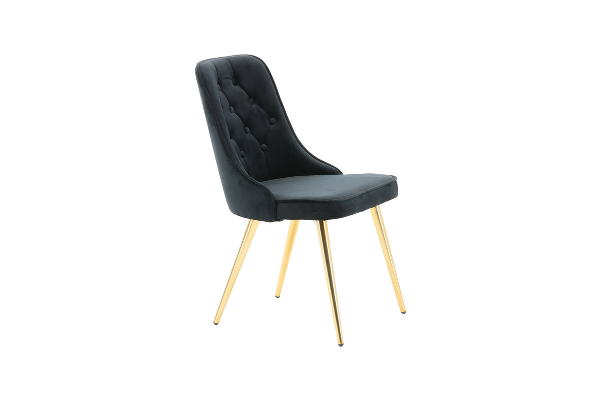 Velvet Lyx Stuhl in Schwarz präsentiert im Onlineshop von KAQTU Design AG. Stuhl ist von Venture Home