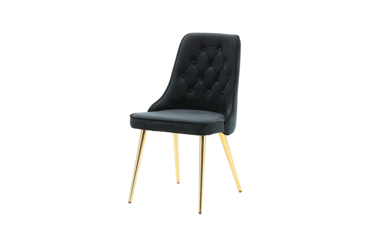 Velvet Lyx Stuhl in Schwarz präsentiert im Onlineshop von KAQTU Design AG. Stuhl ist von Venture Home