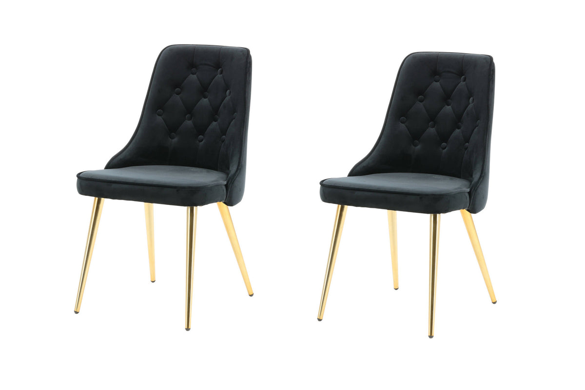 Velvet Lyx Stuhl in Schwarz präsentiert im Onlineshop von KAQTU Design AG. Stuhl ist von Venture Home