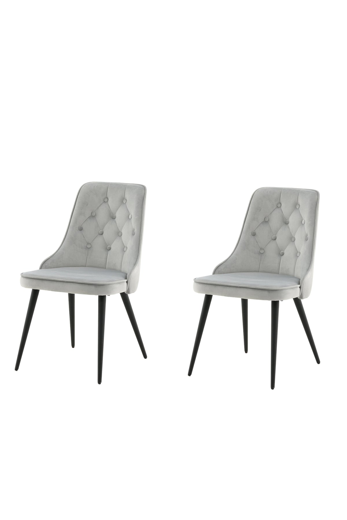 Velvet Deluxe Stuhl in Hellgrau / Schwarz präsentiert im Onlineshop von KAQTU Design AG. Stuhl ist von Venture Home