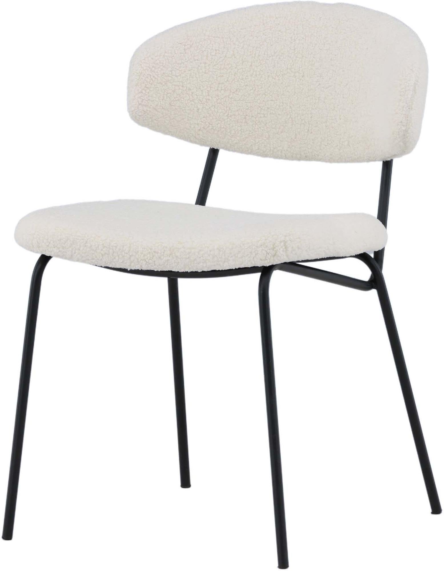 Chico Stuhl von Venture Home: Eleganter Esszimmerstuhl mit gepolstertem Boulé-Stoff und robuster Stahlstruktur für höchsten Sitzkomfort.