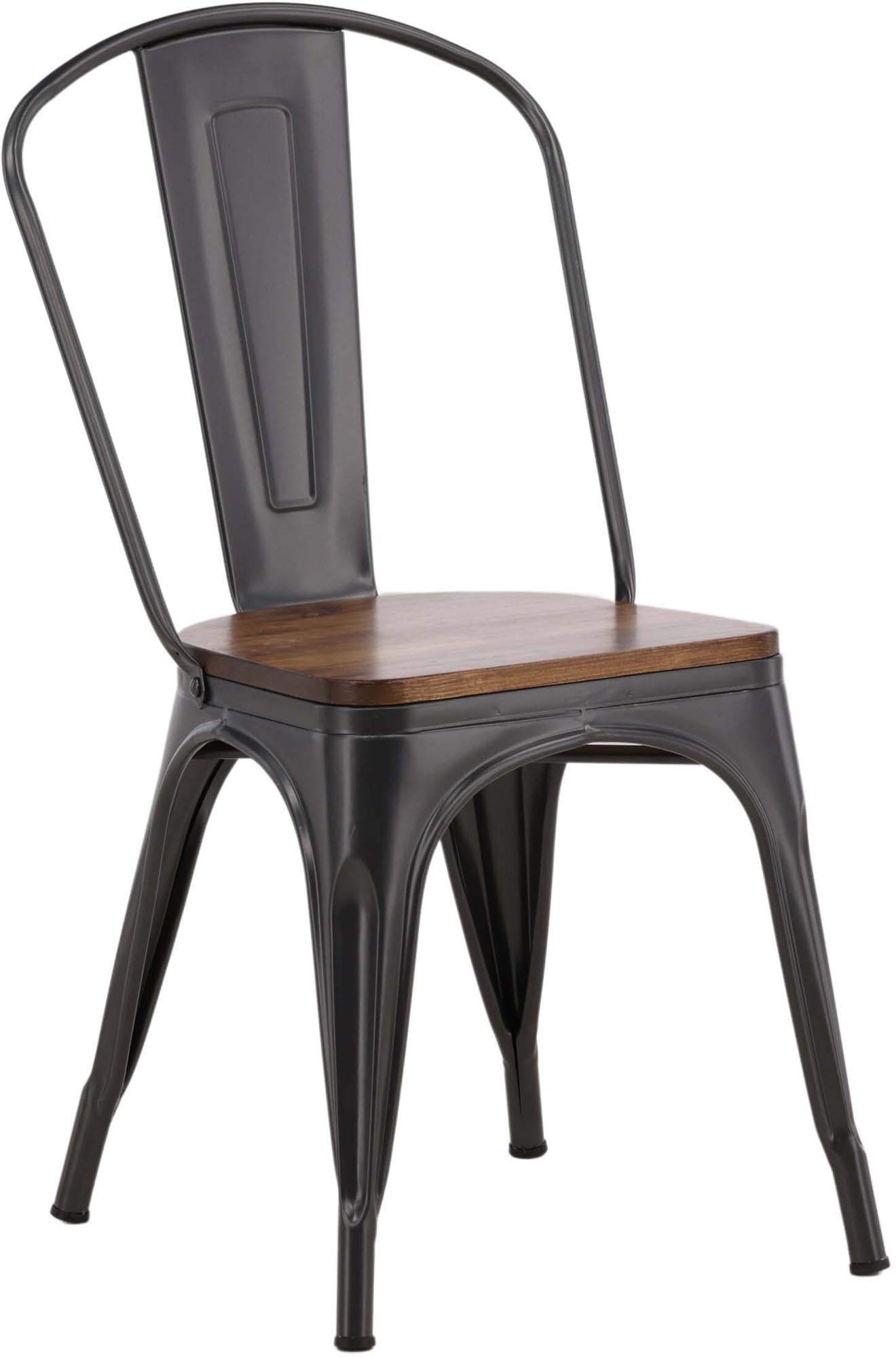 Entdecken Sie den Tempe Stuhl von Venture Home: Elegantes, rustikales Design mit stabilen Stahlbeinen und bequemer Holzsitzfläche für Ihr Zuhause.