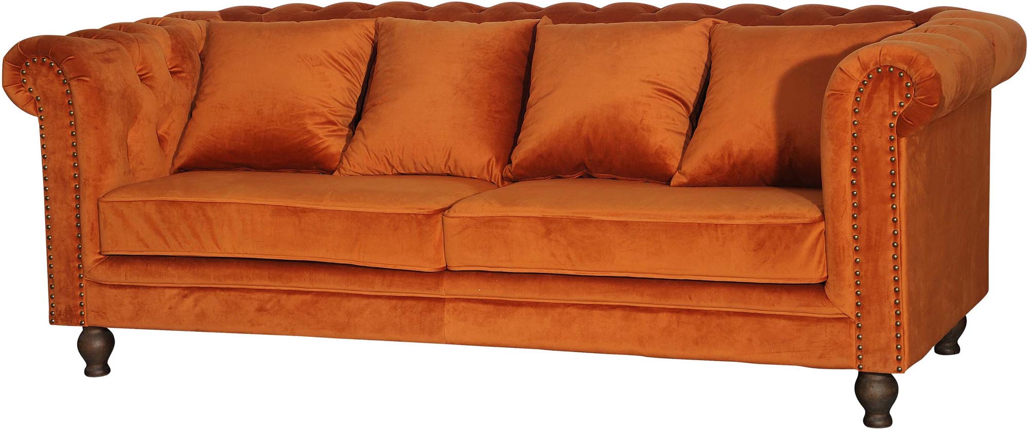 Luxuriöses 3-Sitzer Sofa aus Samt von Venture Home – ideal für Komfort und Stil in jedem Wohnzimmer.