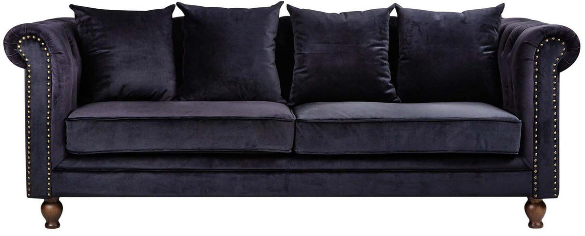 Velvet 3-Sitzer Sofa in Schwarz präsentiert im Onlineshop von KAQTU Design AG. 3er Sofa ist von Venture Home