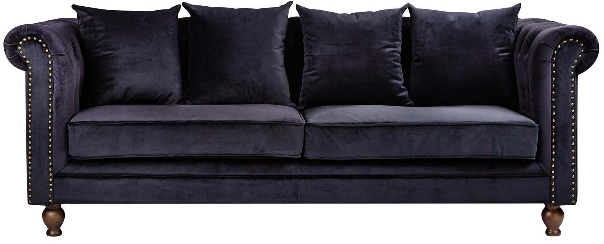 Luxuriöses 3-Sitzer Sofa aus Samt von Venture Home – ideal für Komfort und Stil in jedem Wohnzimmer.