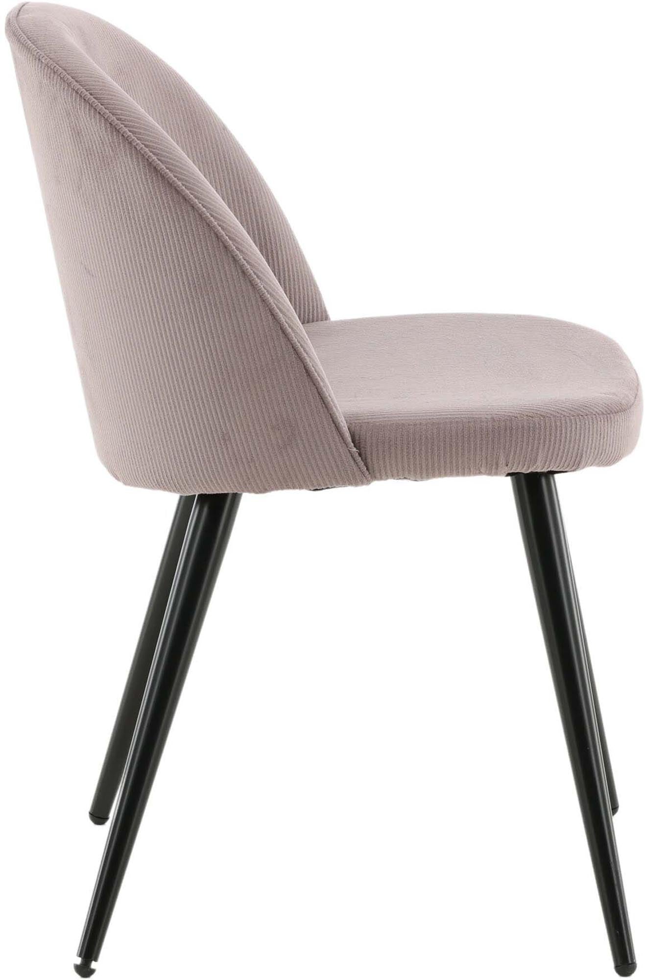 Eleganter Velvet Matstol Manchester Stuhl in altrosa Cord, ideal für modernes Esszimmer. Komfortabel, stabil, stilvoll.