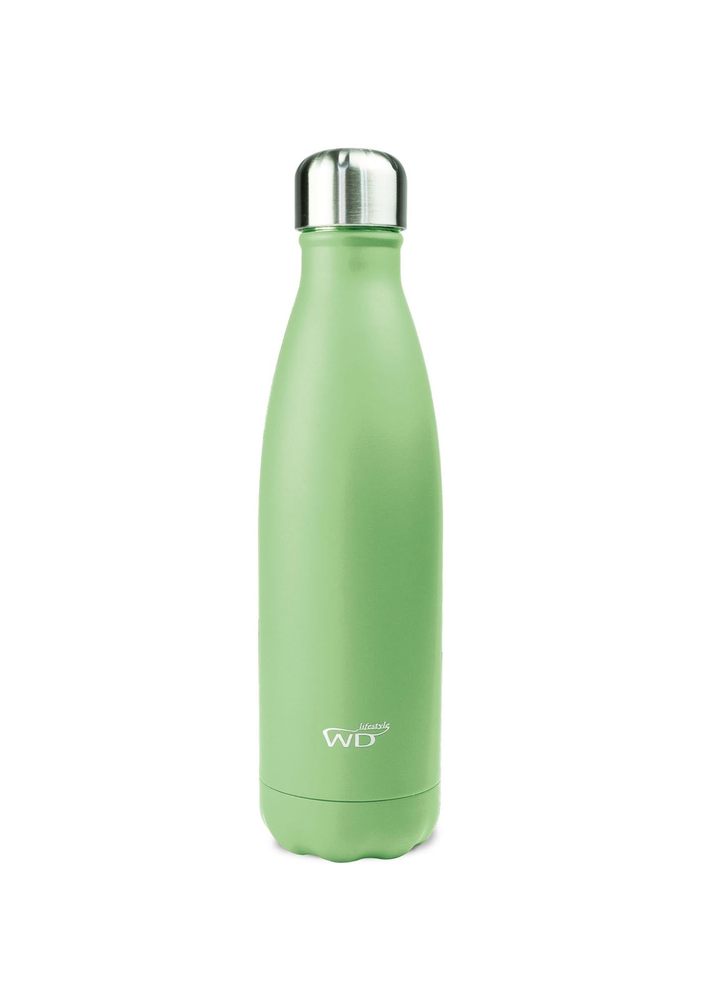 Entdecken Sie die stilvolle Easy Life Isolierflasche doppelwandig 500ml in hellgrün. Ideal für heiße und kalte Getränke, umweltfreundlich und langlebig.