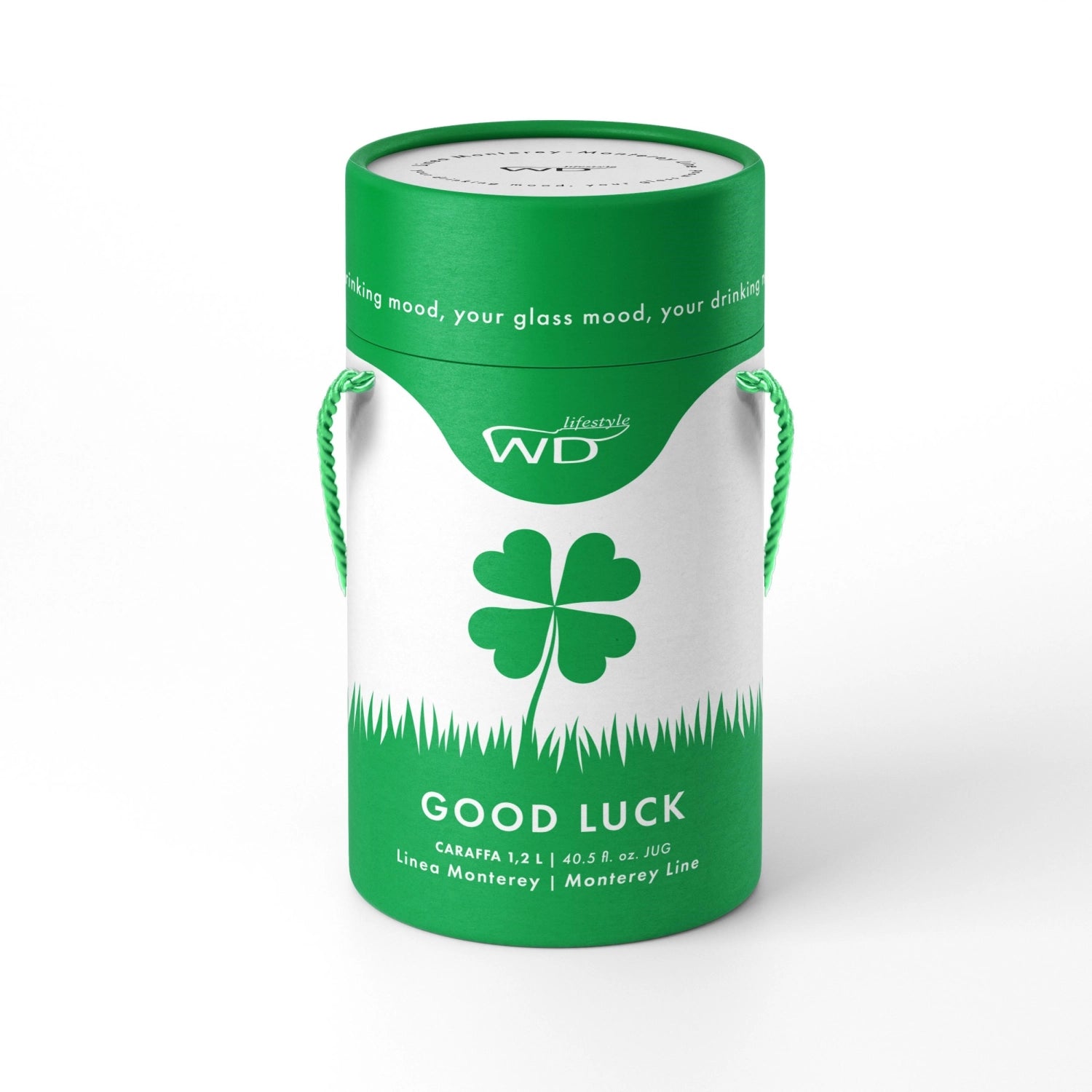 Karaffe aus Borosilikatglas 1.2 lt. m. Kleeblatt