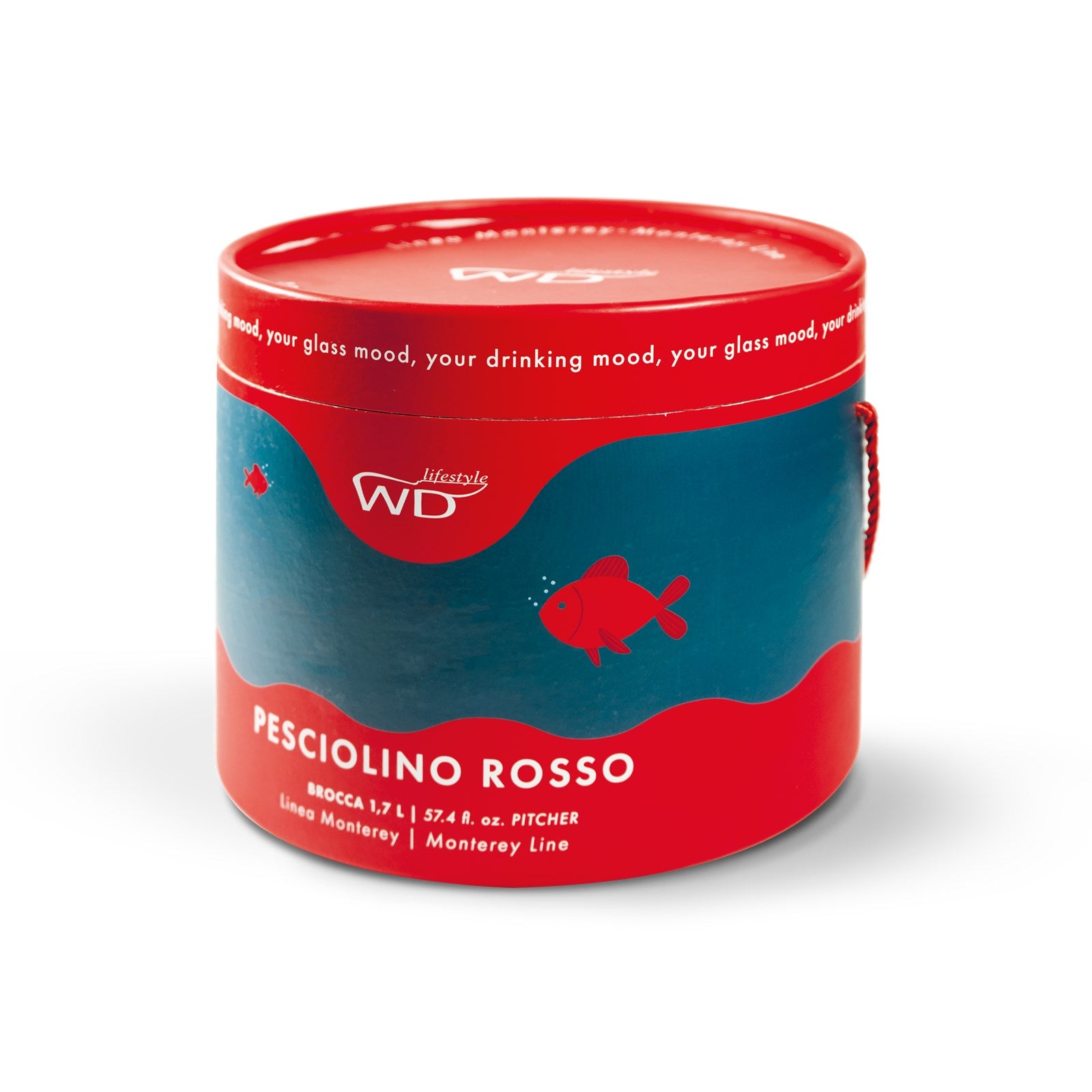 Stilvoller 1,7L Borosilikatglas-Krug mit Fisch von Easy Life.