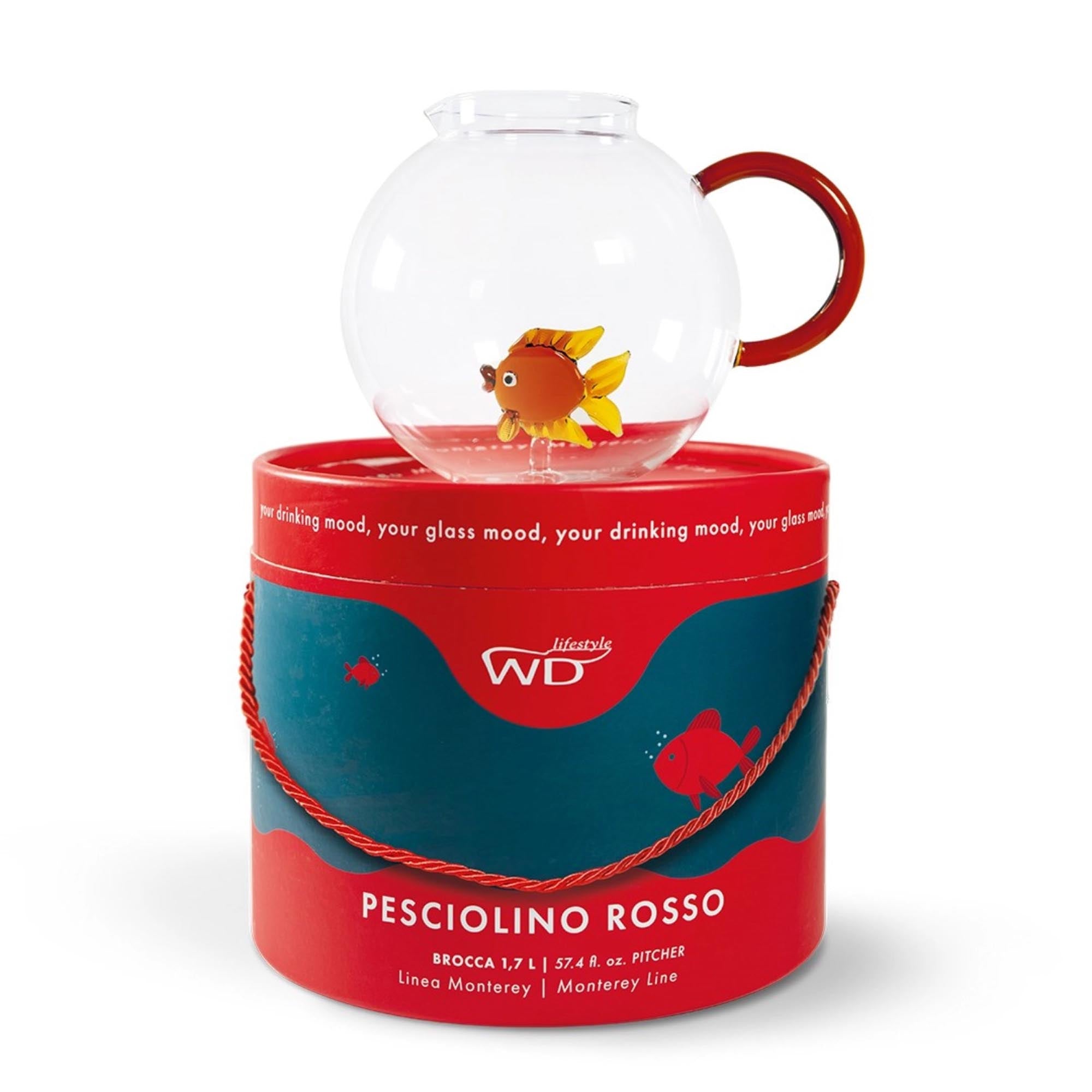 Stilvoller 1,7L Borosilikatglas-Krug mit Fisch von Easy Life.