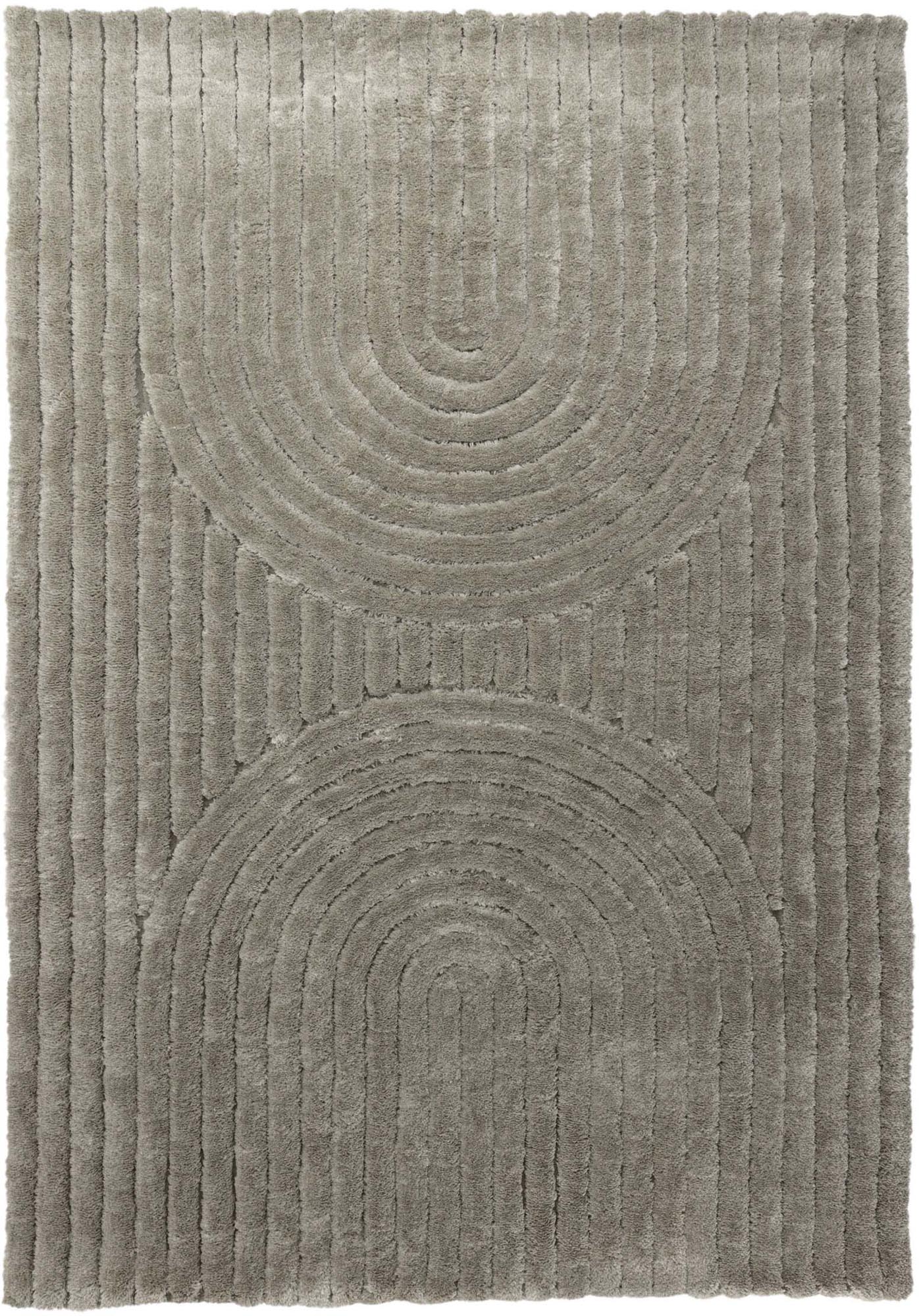 Erleben Sie den Niklas Teppich von Venture Home: Hochwertiger Polyester, pflegeleicht und langlebig, mit einem stilvollen Rippenmuster in warmem Greige.