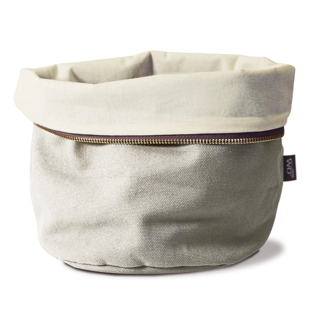 Beige Brottasche aus Baumwolle mit rundem Kissen, gefüllt mit Kirschkernen, Durchmesser 20cm, von Easy Life im Brotsack-Design.