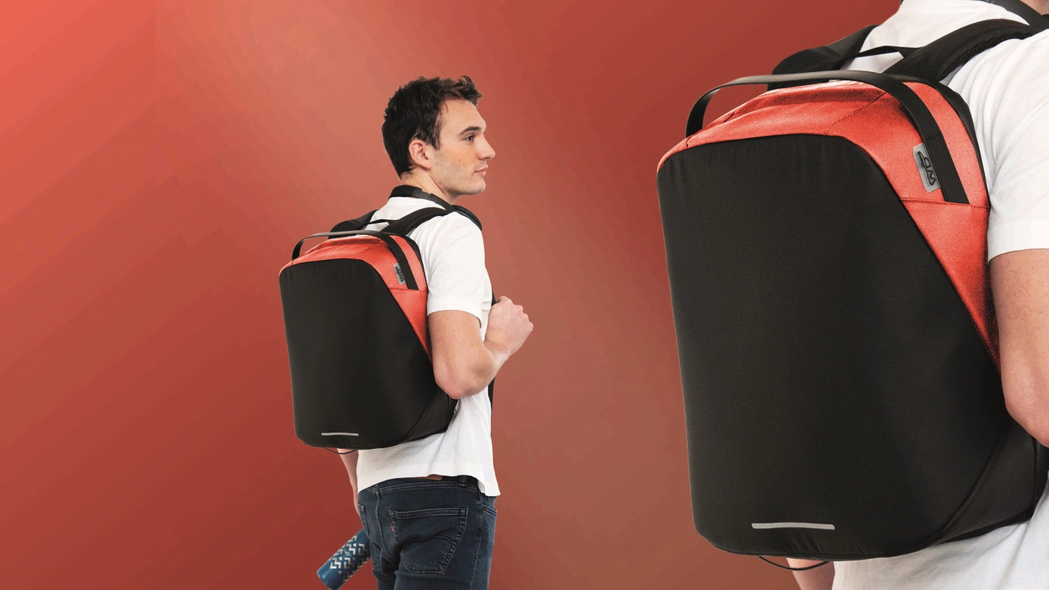 Erleben Sie den City Life-Rucksack aus RPET in lebhaftem Rot – 19 Liter Volumen, umweltfreundlich und perfekt für jeden Stadtbesuch!