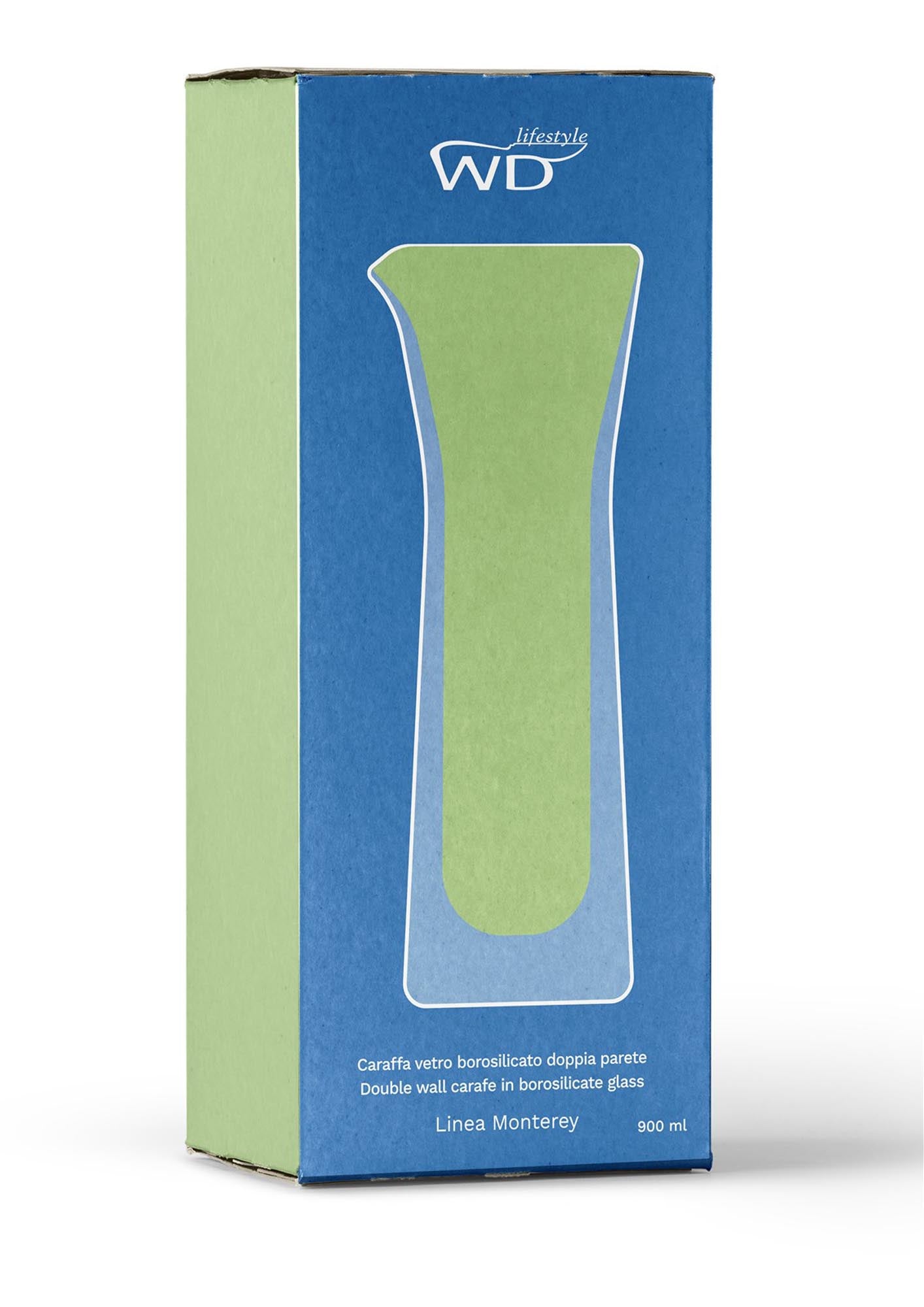 Glaskaraffe doppelw. grün, 800ml