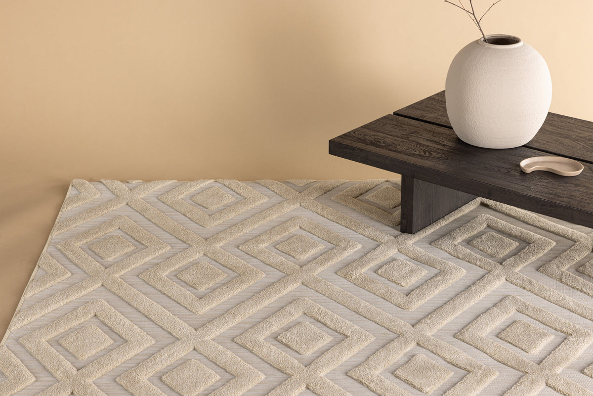 Pia Teppich in Beige präsentiert im Onlineshop von KAQTU Design AG. Teppich ist von Venture Home