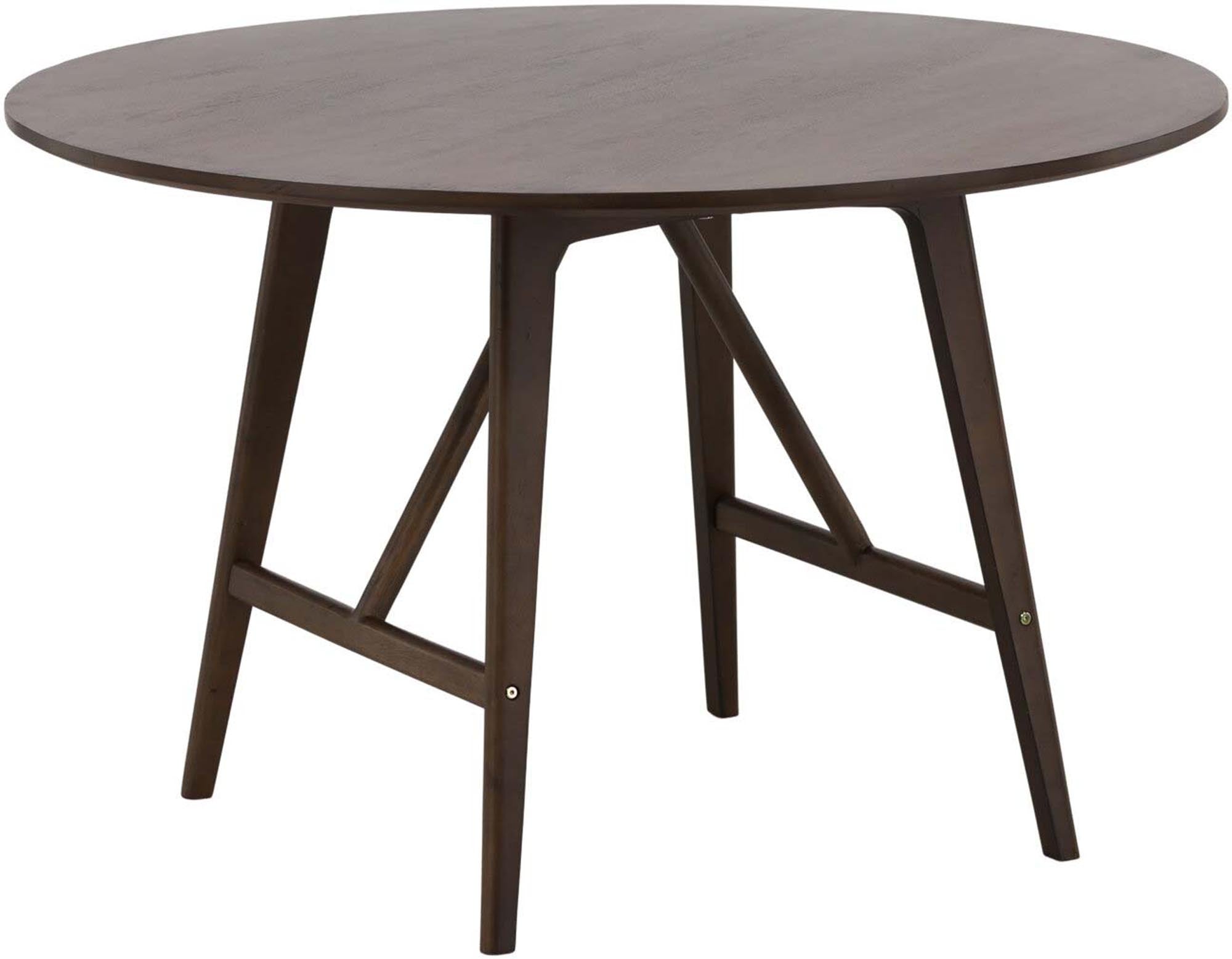 Eleganter Kaseindon Tisch von Venture Home mit runder Form und robuster Gummiholz-Oberfläche für gesellige Essmomente.