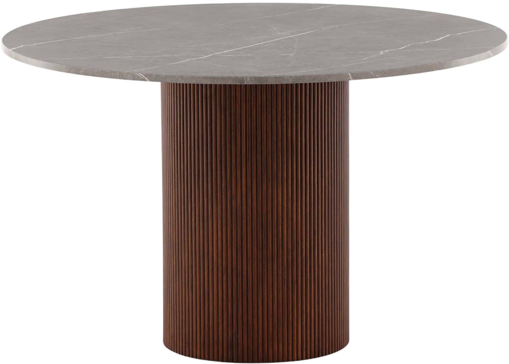 Der Austin Tisch von Vind vereint modernes Design mit Funktionalität. Seine robuste Bauweise und die warme Mokkafarbe schaffen eine einladende Atmosphäre für jede Gelegenheit.