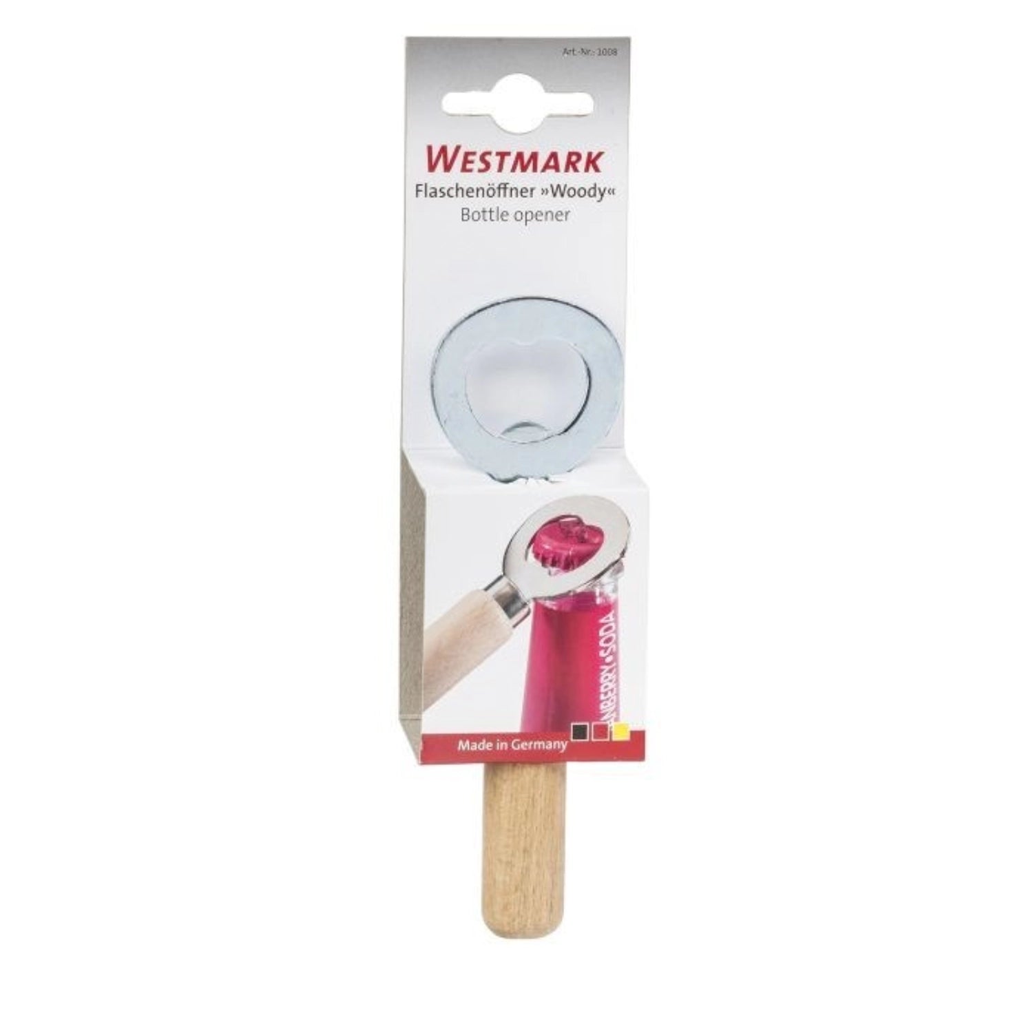 Eleganter Flaschenöffner Woody von Westmark, aus edlem Holz gefertigt, ideal für Partys und den täglichen Einsatz in der Gastronomie.