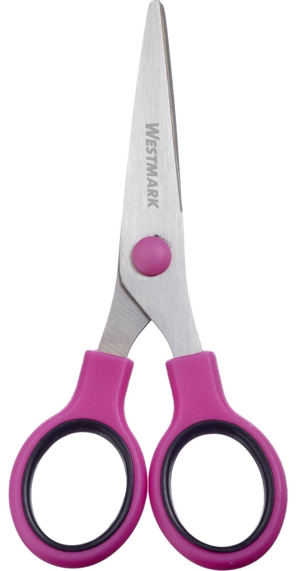 Sichere und handliche Bastelschere von Westmark, speziell für Kinder, ideal für kreative Bastelarbeiten und perfekt für kleine Hände.