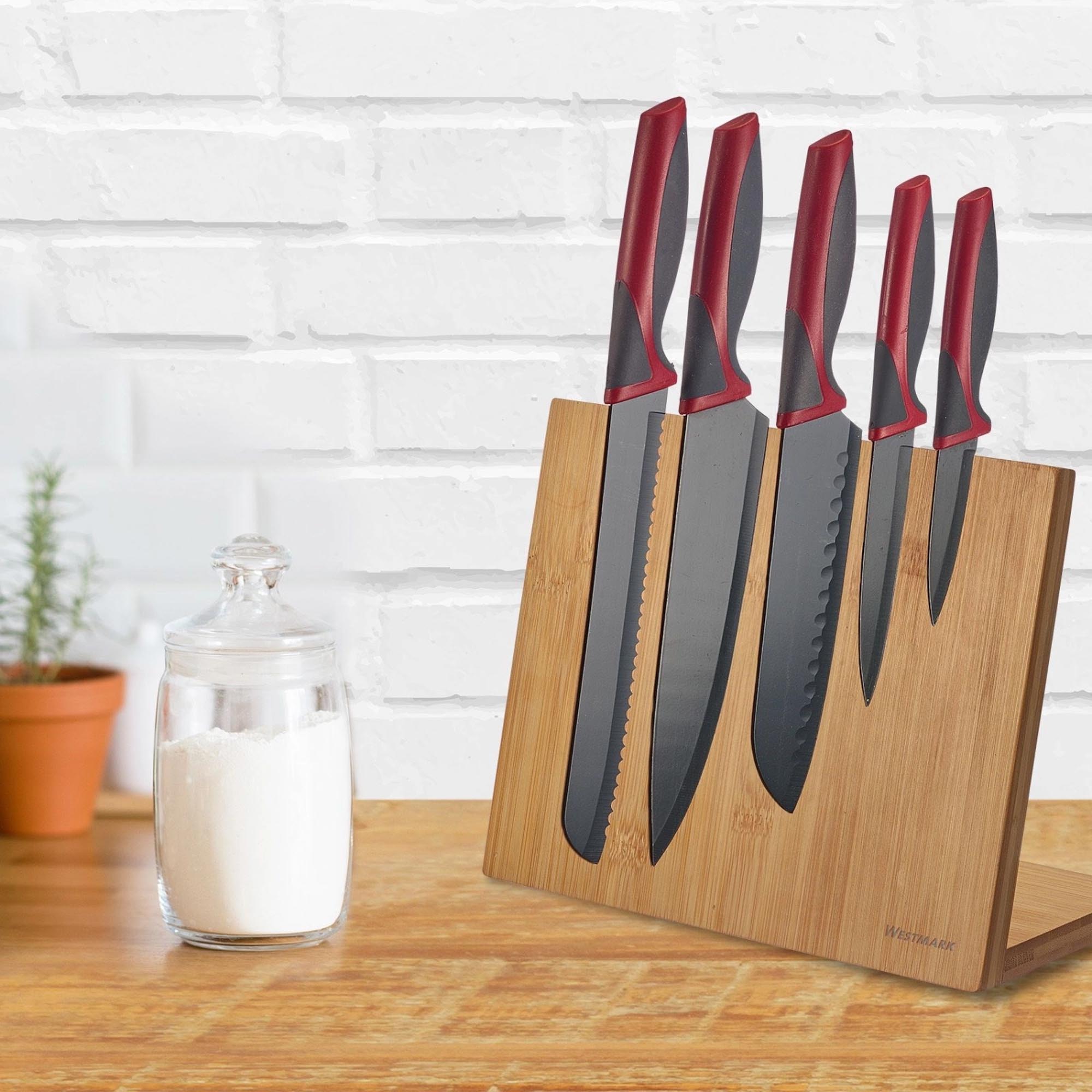 Eleganter magnetischer Messerblock aus Bambus von Westmark, perfekt für die sichere und dekorative Aufbewahrung Ihrer Messer.