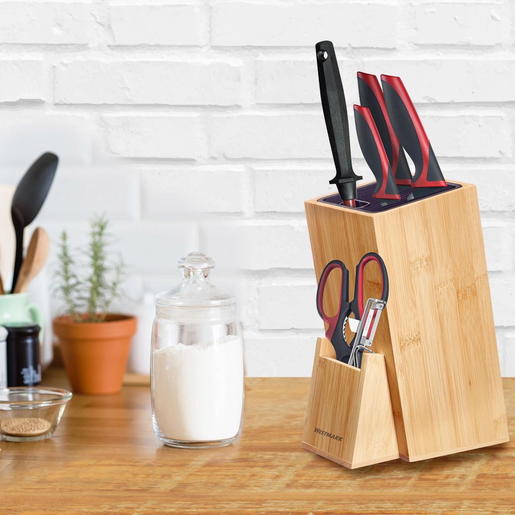 Eleganter Messerblock aus Bambus von Westmark, perfekt zur sicheren und ordentlichen Aufbewahrung Ihrer Messer in der Küche.