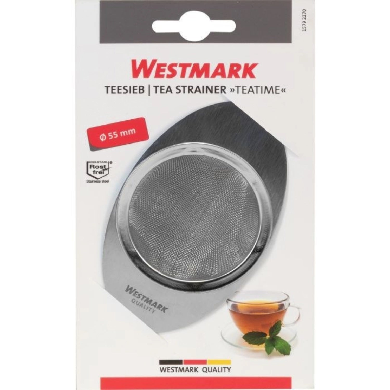 Praktisches Teesieb Teatime von Westmark mit 55 mm Durchmesser, perfekt für die Zubereitung von losem Tee und ein Must-Have für jeden Teegenießer.