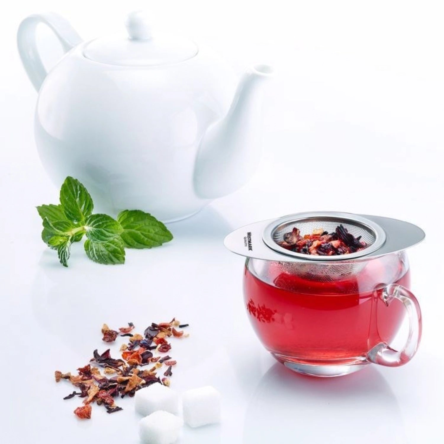 Teesieb Teatime von Westmark, Durchmesser 55 mm, ideal für die Zubereitung von losem Tee, praktisches Teezubehör für Teeliebhaber.