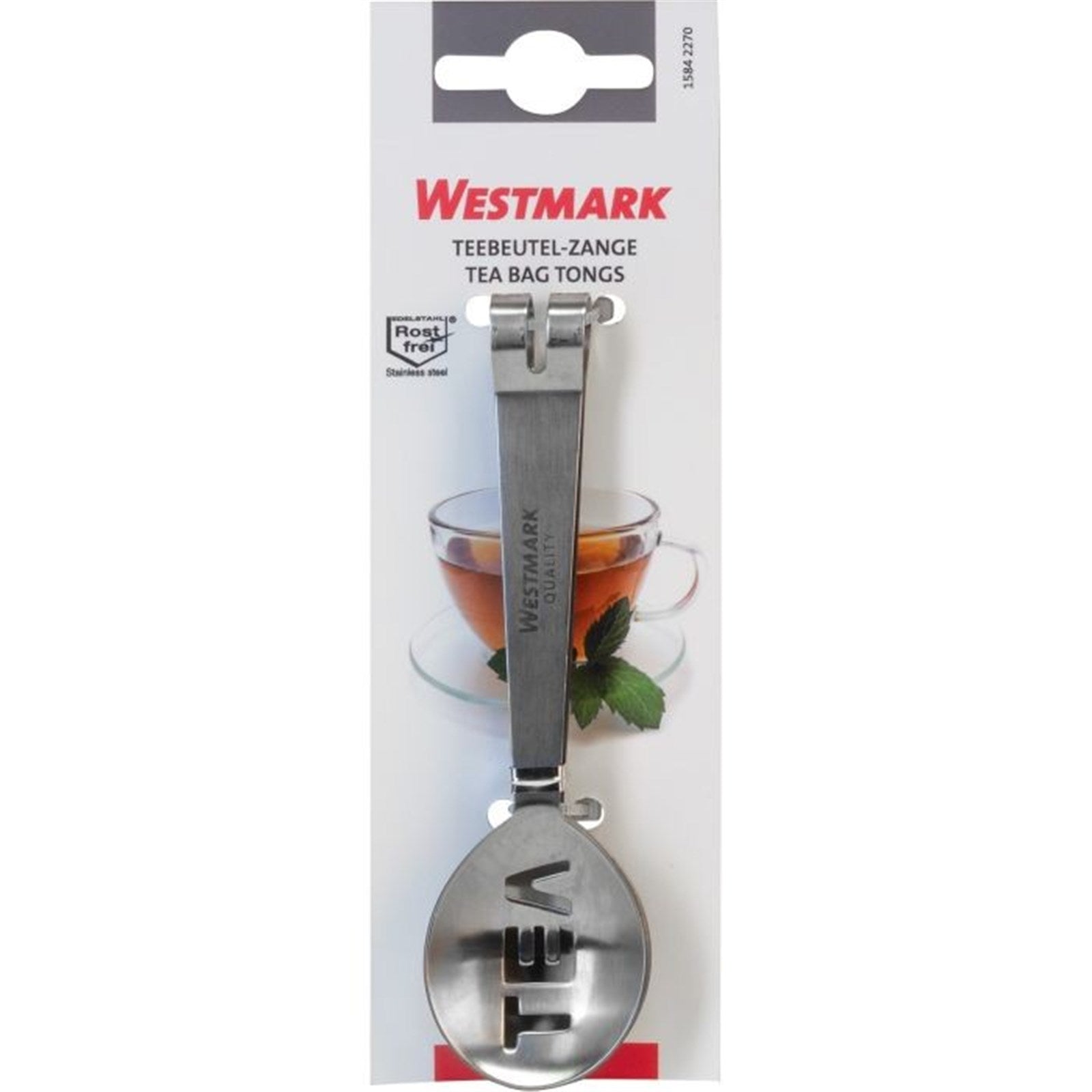 Tee-Ei mit Silikon-Untersetzer von Westmark, ideal für losen Tee, einfach zu reinigen, perfekt für genussvolle Teepausen.