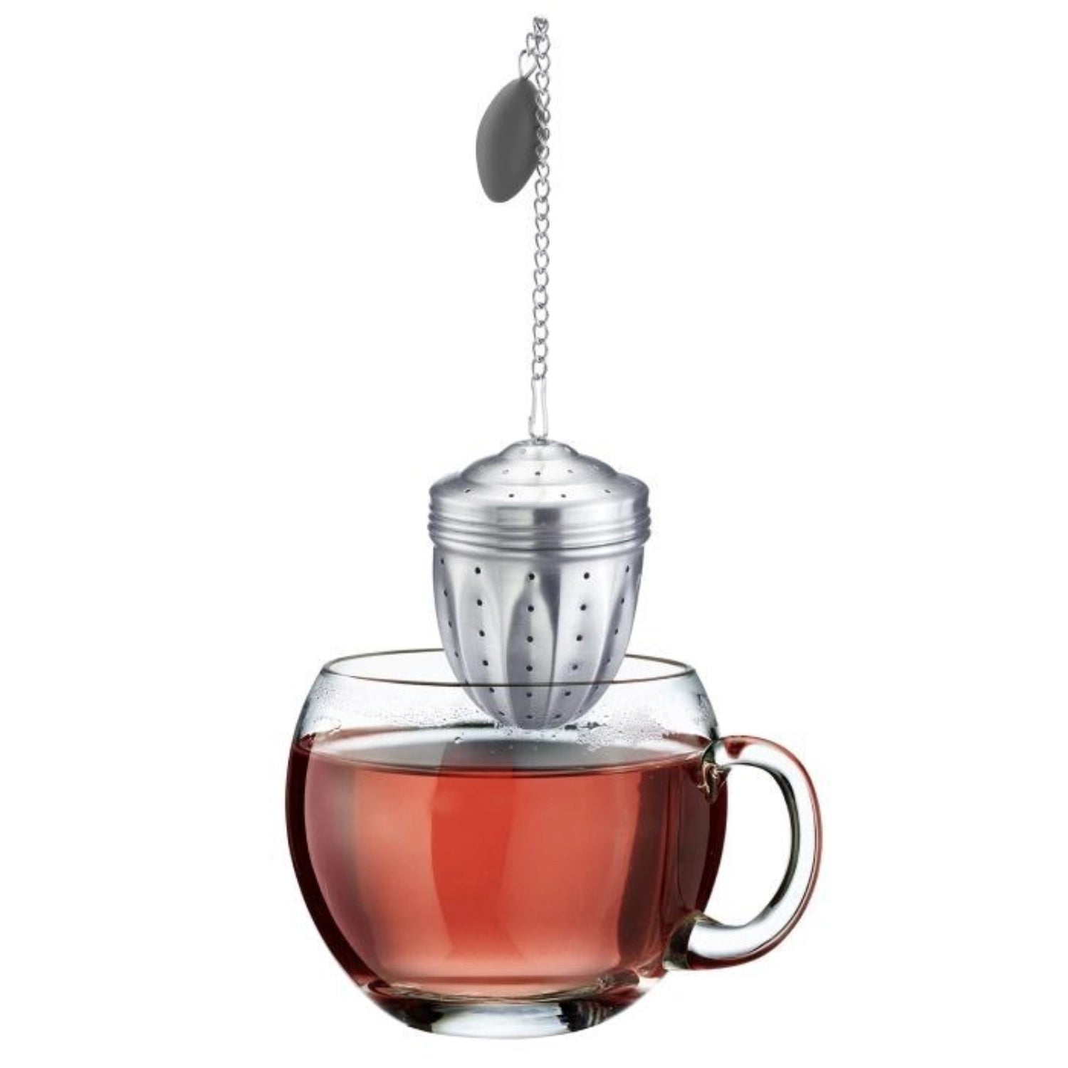Tee-Ei mit Silikon-Untersetzer von Westmark, ideal für Teeliebhaber. Praktisches Teezubehör für perfekten Genuss und einfache Handhabung.
