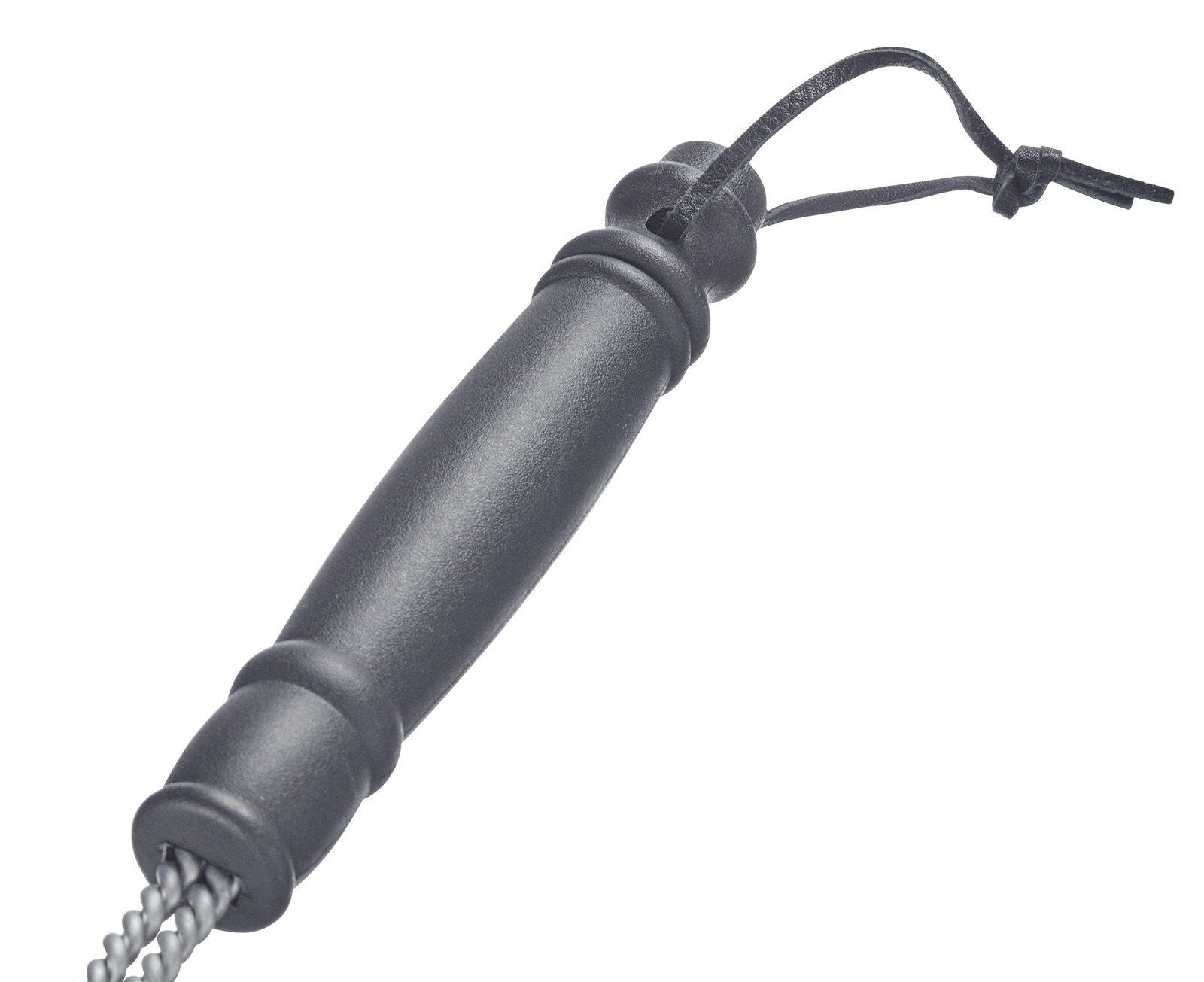 Hochwertige Grillbürste mit kurzem Edelstahlgriff von Westmark, perfekt für die gründliche Reinigung von Grillrosten.