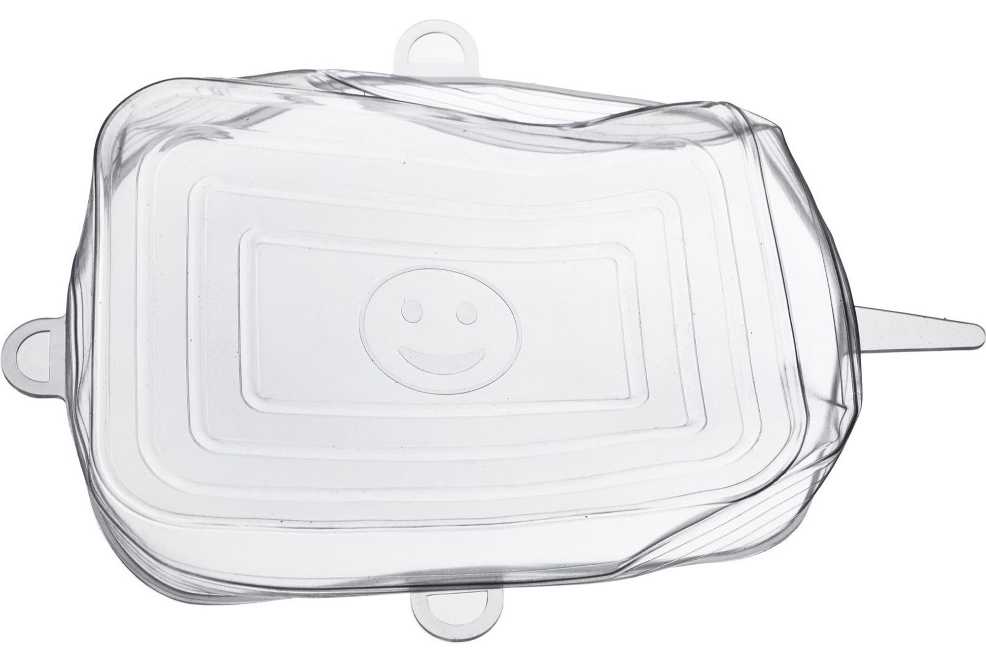 Praktisches 6er Set Silikon-Frischhaltedeckel von Westmark, quadratisch, flexibel, wiederverwendbar, ideal für Frische und Nachhaltigkeit.