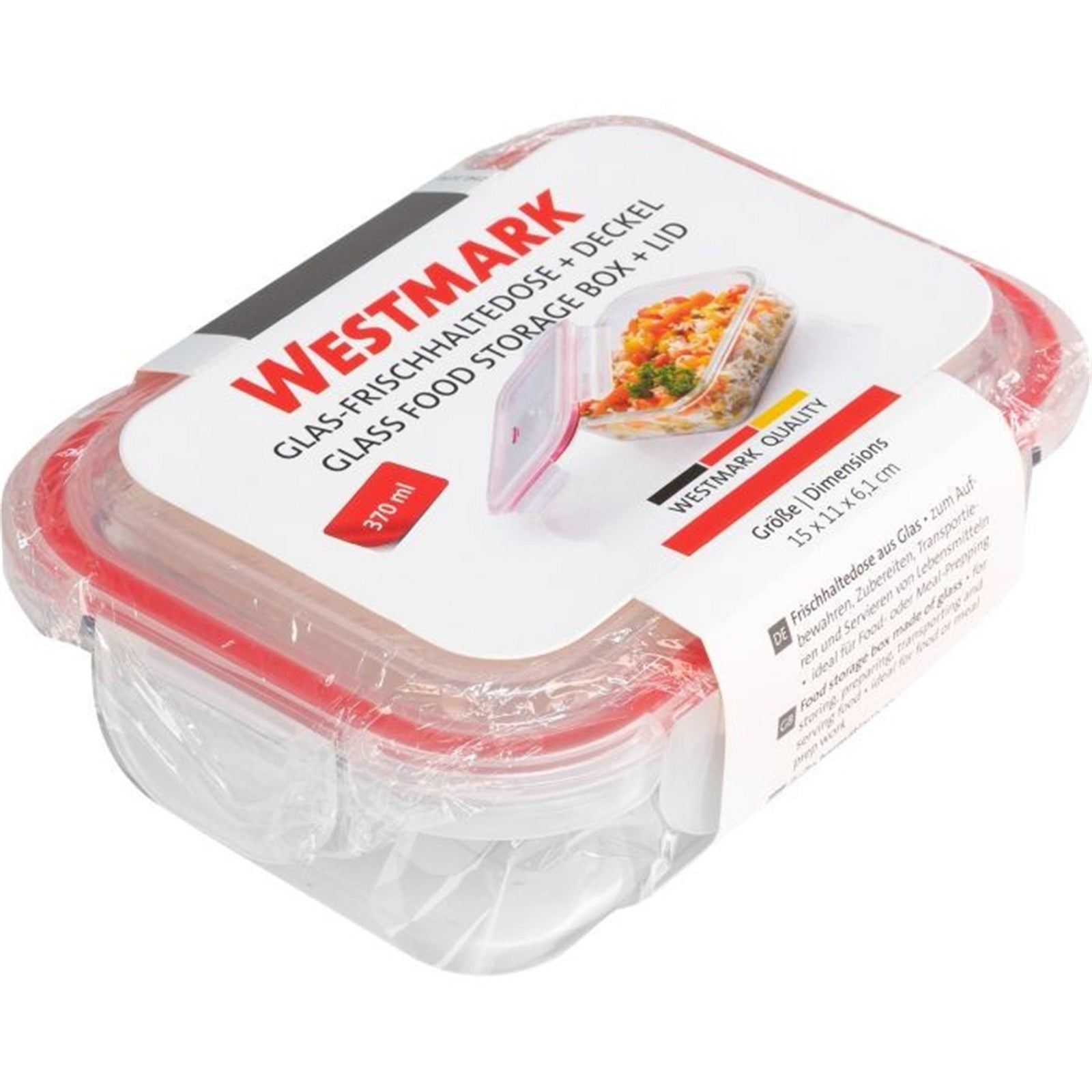 Glas-Frischhaltedose von Westmark, 370ml, perfekt für Lebensmittelaufbewahrung, langlebig, vielseitig und praktisch im Alltag.