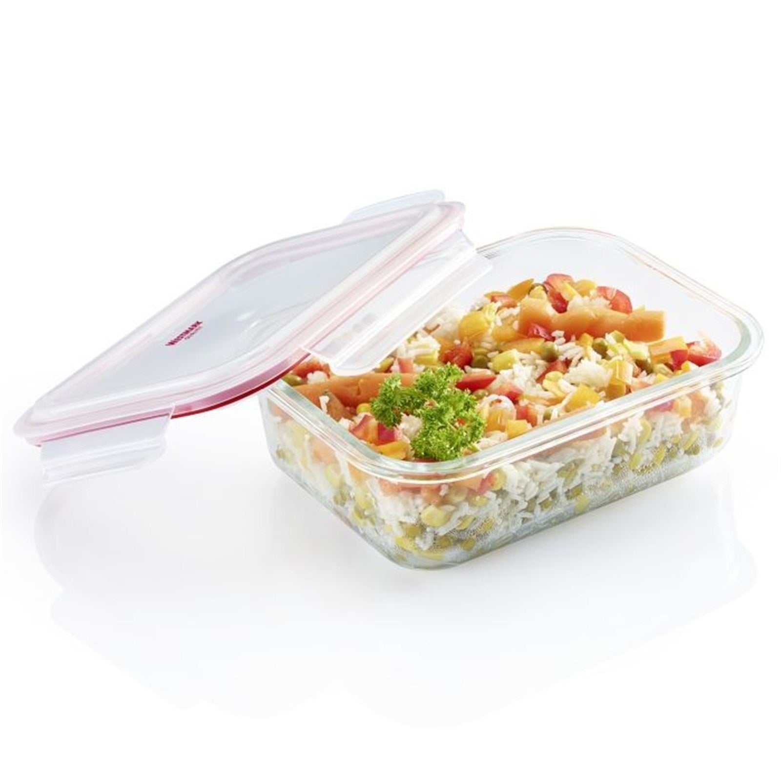 Praktische Glas-Frischhaltedose von Westmark, 1040ml, perfekt für nachhaltige Aufbewahrung und Frische von Lebensmitteln.