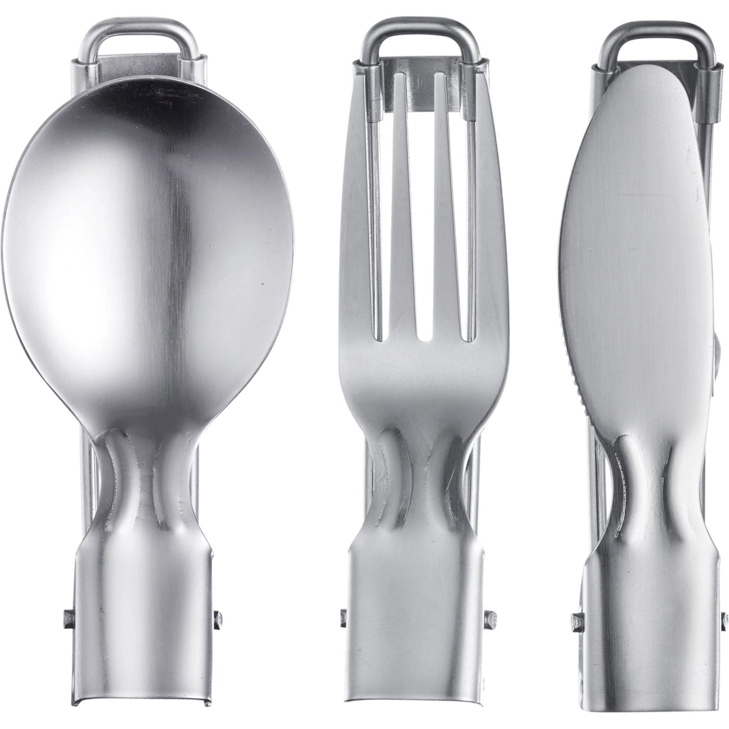 3-piece set of camping cutlery, stainless steel