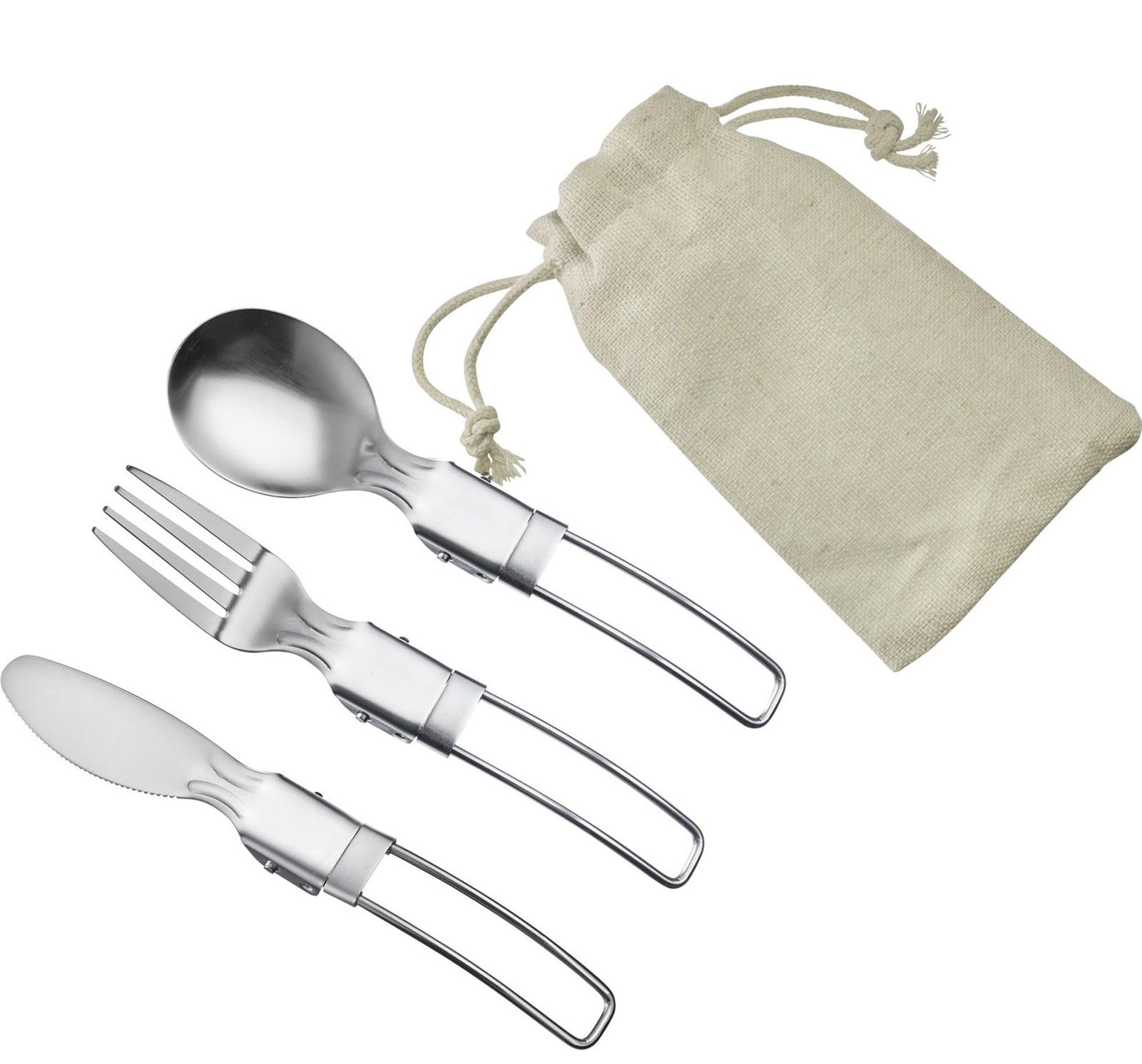 Praktisches 3-teiliges Campingbesteck-Set aus Edelstahl von Westmark, ideal für Outdoor-Aktivitäten und Camping.