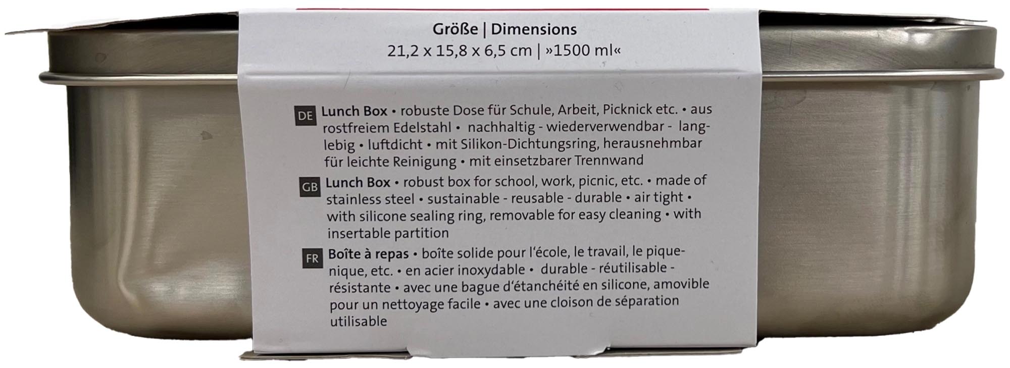 Die Lunchbox Viva Maxi von Westmark, 1500ml, ist ideal für unterwegs. Geräumig, langlebig und perfekt für vielseitige Mahlzeiten.