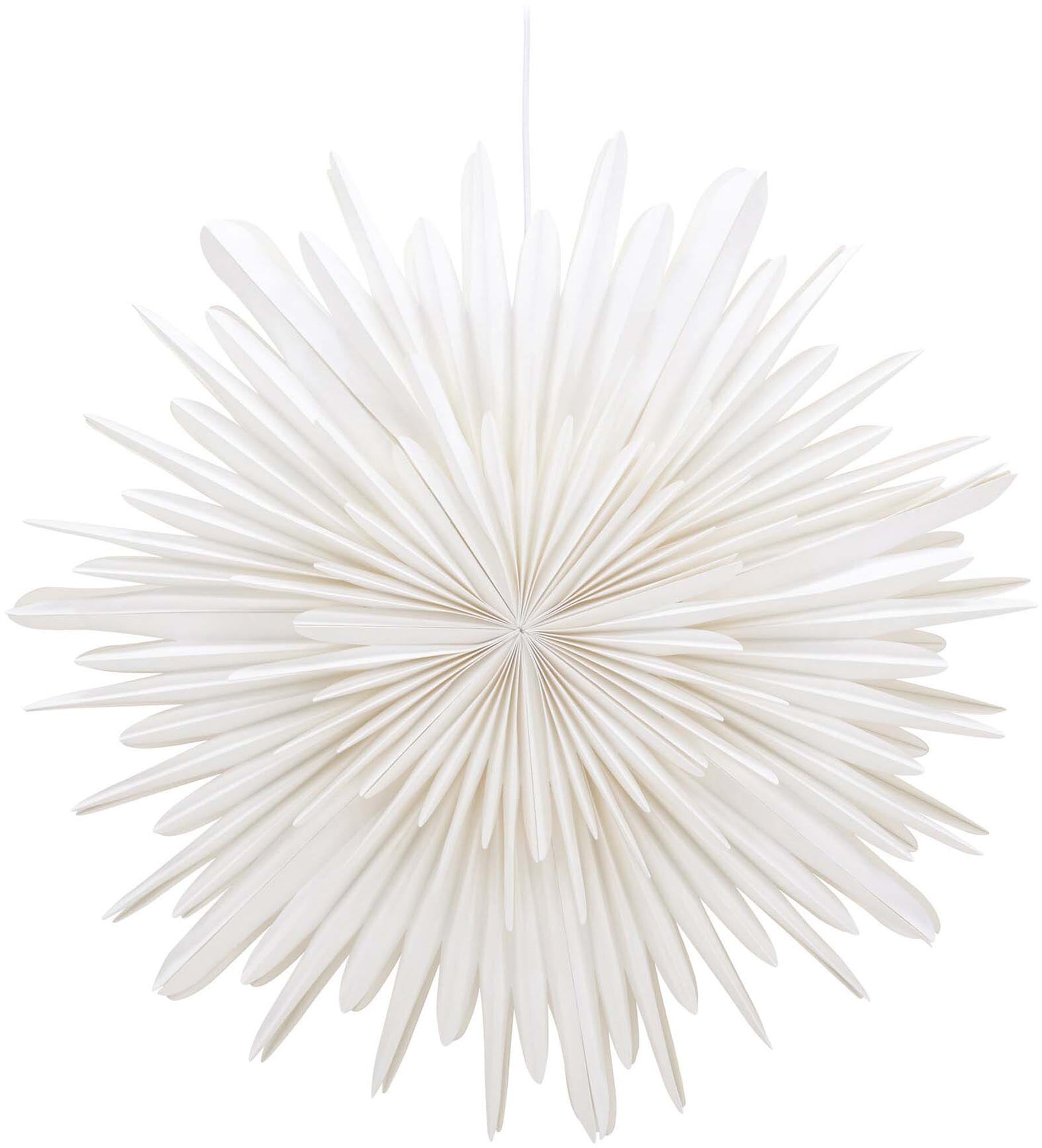 Entdecken Sie die Siegel Pendelleuchte von Venture Home – ein 100 cm großer Papierstern, der mit seiner warmen Lichtstreuung und stilvollen Eleganz Ihr Zuhause das ganze Jahr über verschönert.