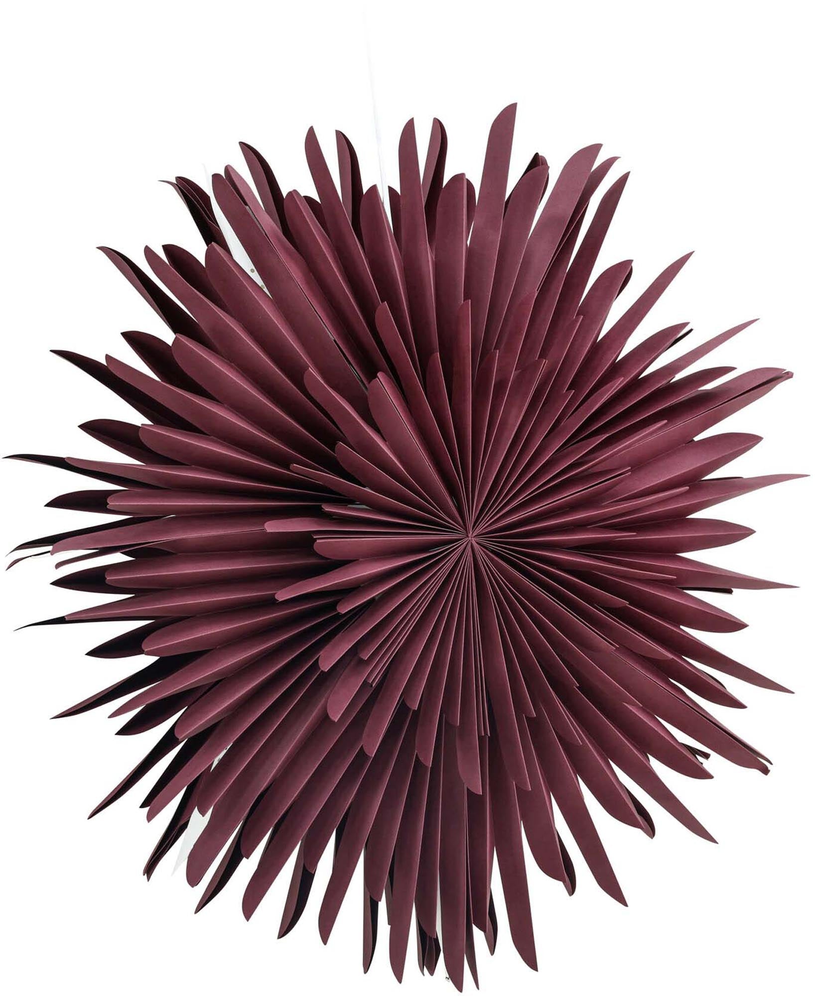 Verleihen Sie Ihrem Zuhause mit der Siegel Pendelleuchte von Venture Home einen Hauch von Eleganz. Dieser 100 cm große Papierstern sorgt für eine einladende Lichtstreuung und festliche Stimmung.