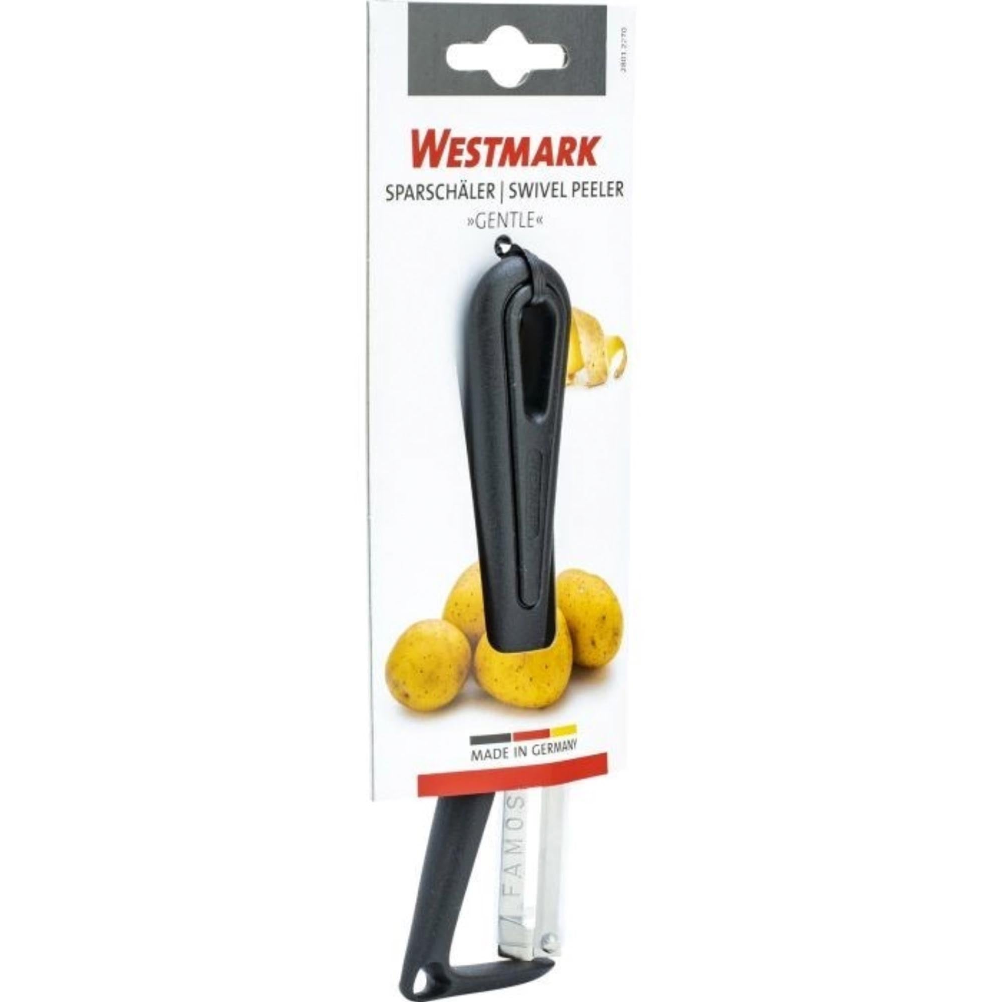 Der Sparschäler Gentle V2 von Westmark überzeugt mit scharfer Klinge und ergonomischem Design für müheloses Schälen.