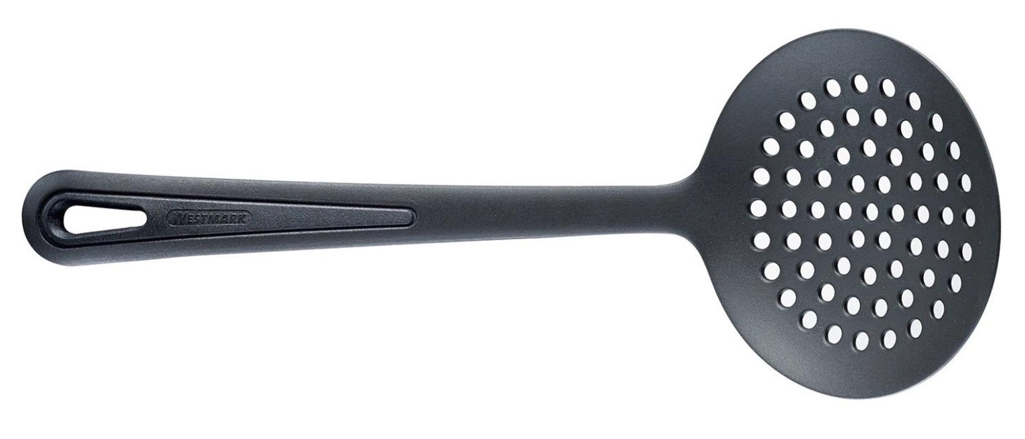 Entdecken Sie den Schaumlöffel Gentle Plus von Westmark: hitzebeständig, spülmaschinenfest und ideal für Pasta, Gemüse und Fisch. Perfekt für Ihre moderne Küche!